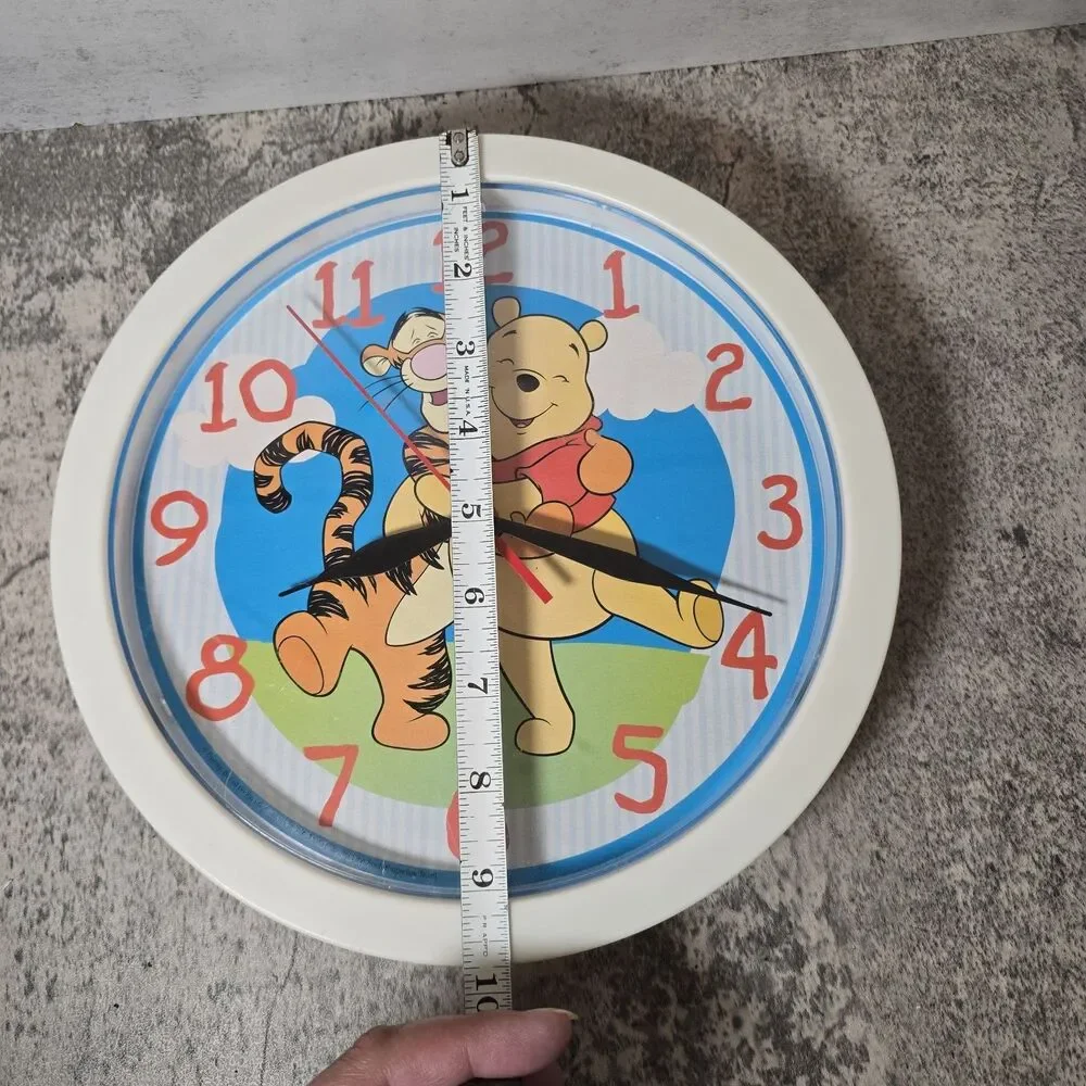 Vintage Winnie The Pooh And Tigger Kids Wall Clock Tested and Works 1990 Nursery